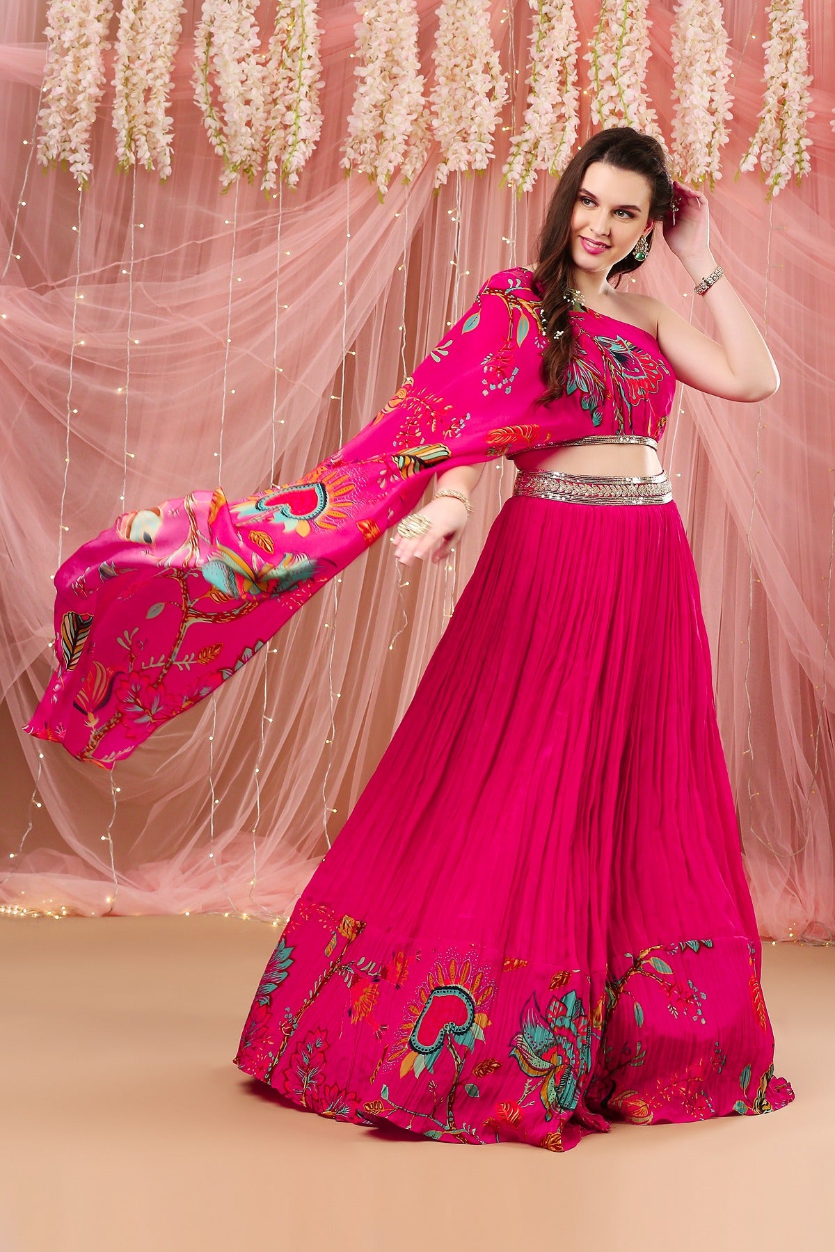 Rani One Shoulder Drape Lehenga
