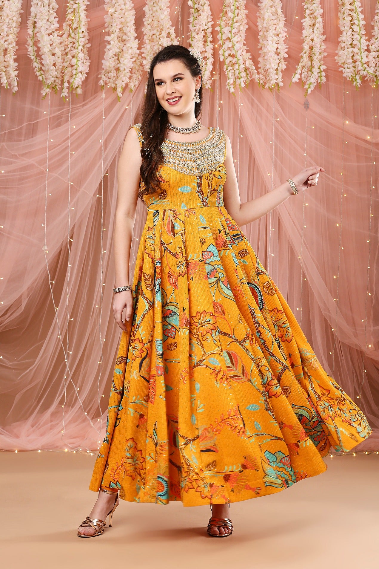 Mango yoke Anarkali