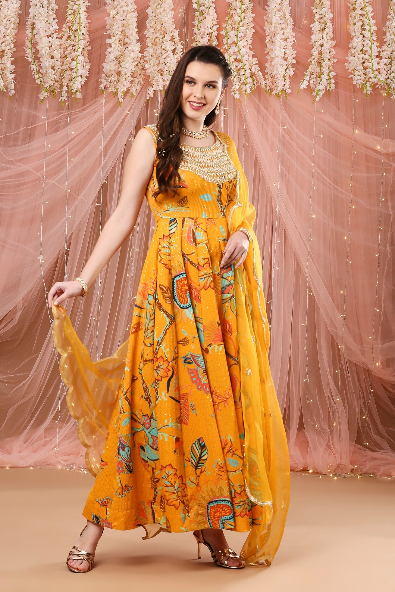 Mango yoke Anarkali