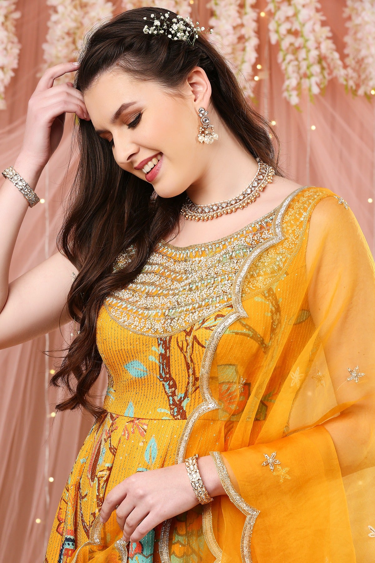 Mango yoke Anarkali