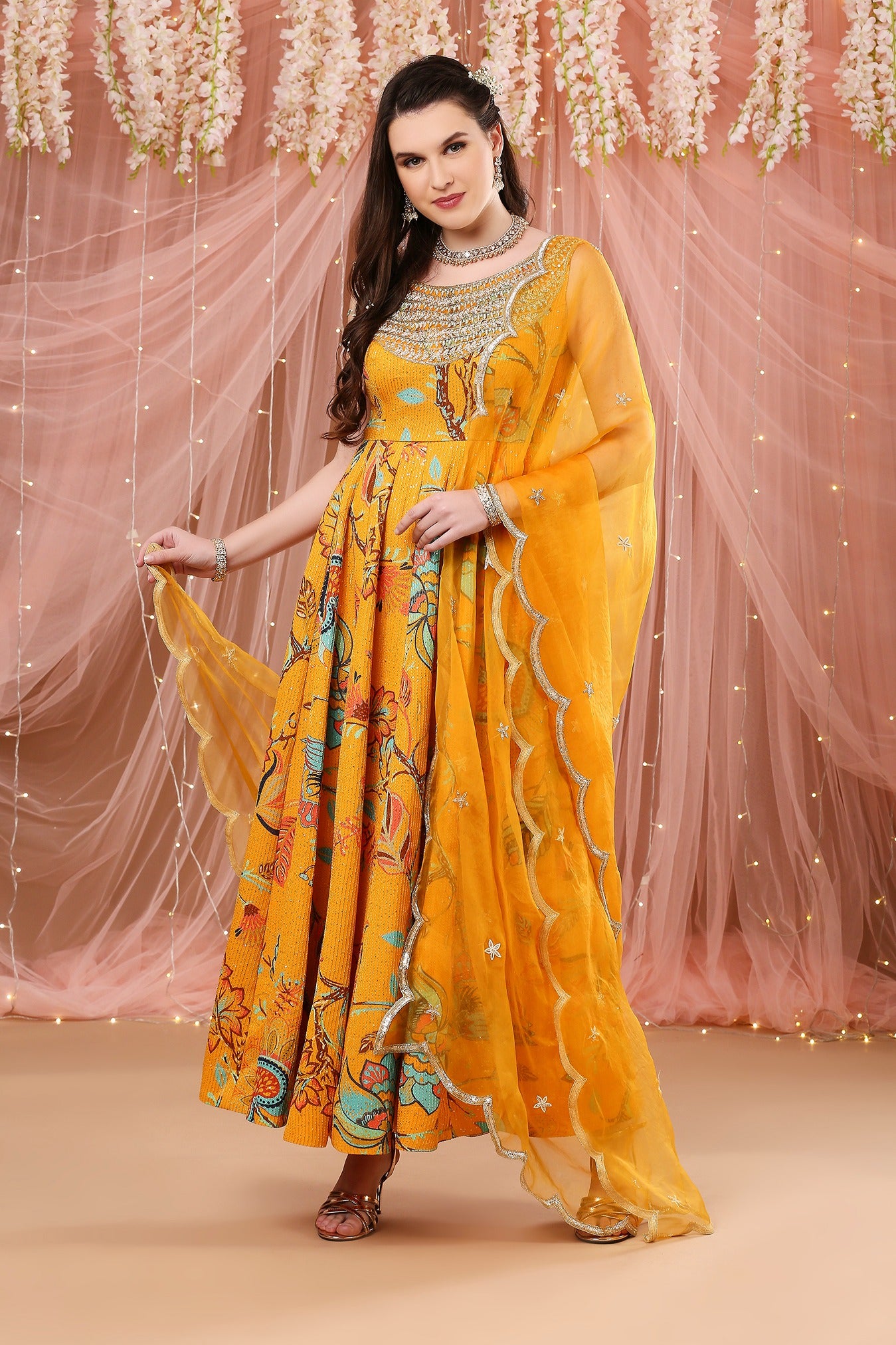 Mango yoke Anarkali