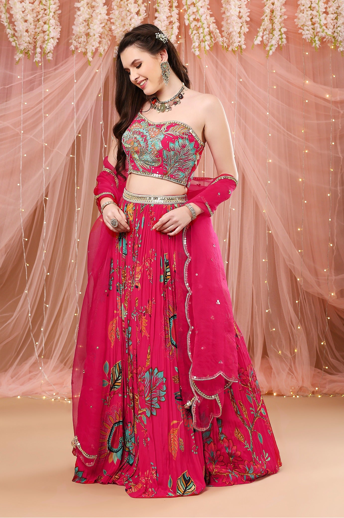 Rani One Shoulder Lehenga
