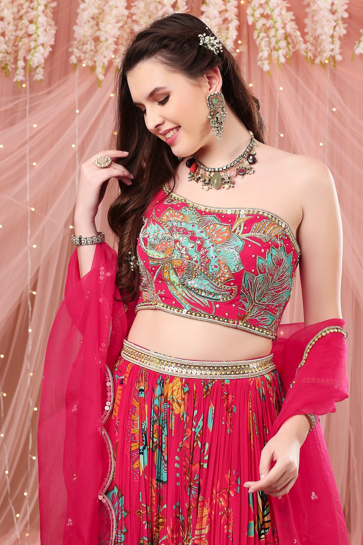 Rani One Shoulder Lehenga
