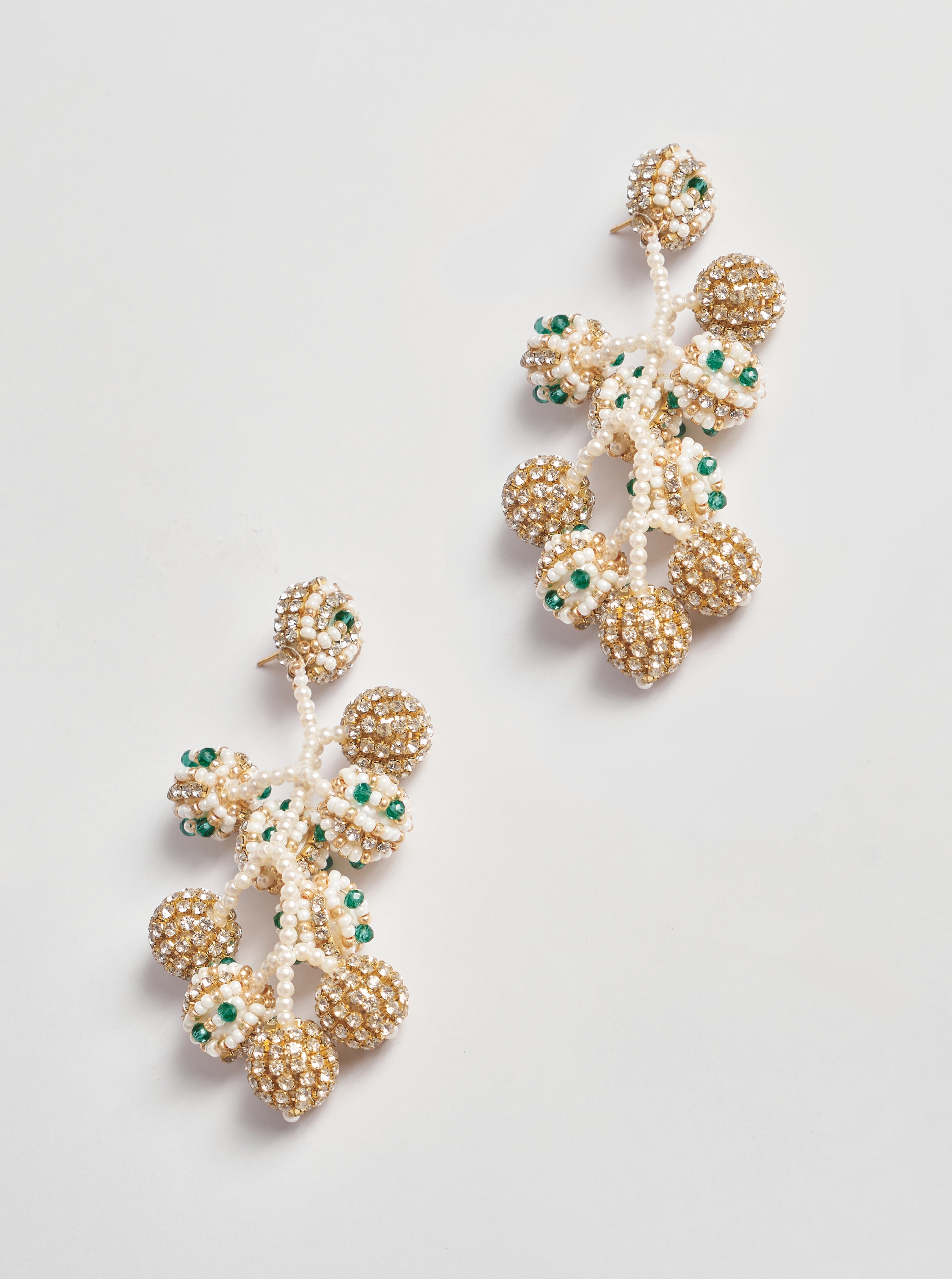 Diamond Peral Cluster Earrings