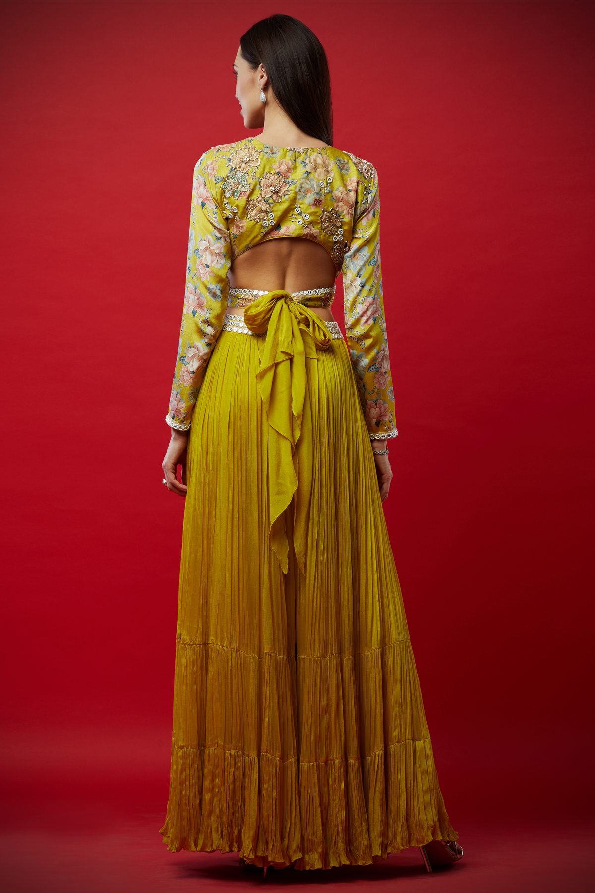 Lemon Overlap Lehenga Set