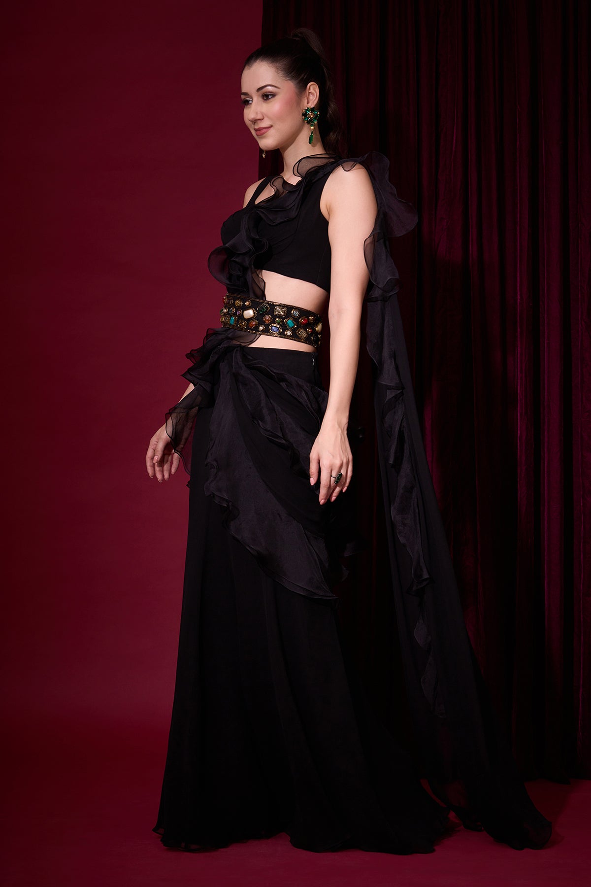 RAATRINI FRILL SAREE