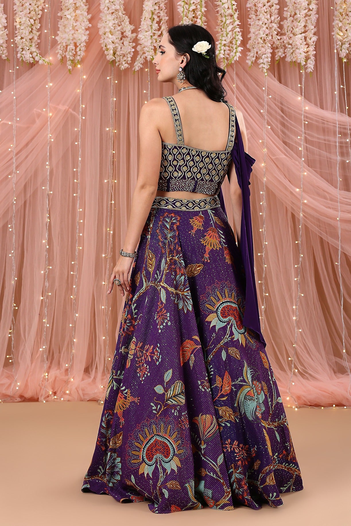 Purple Corset Lehenga