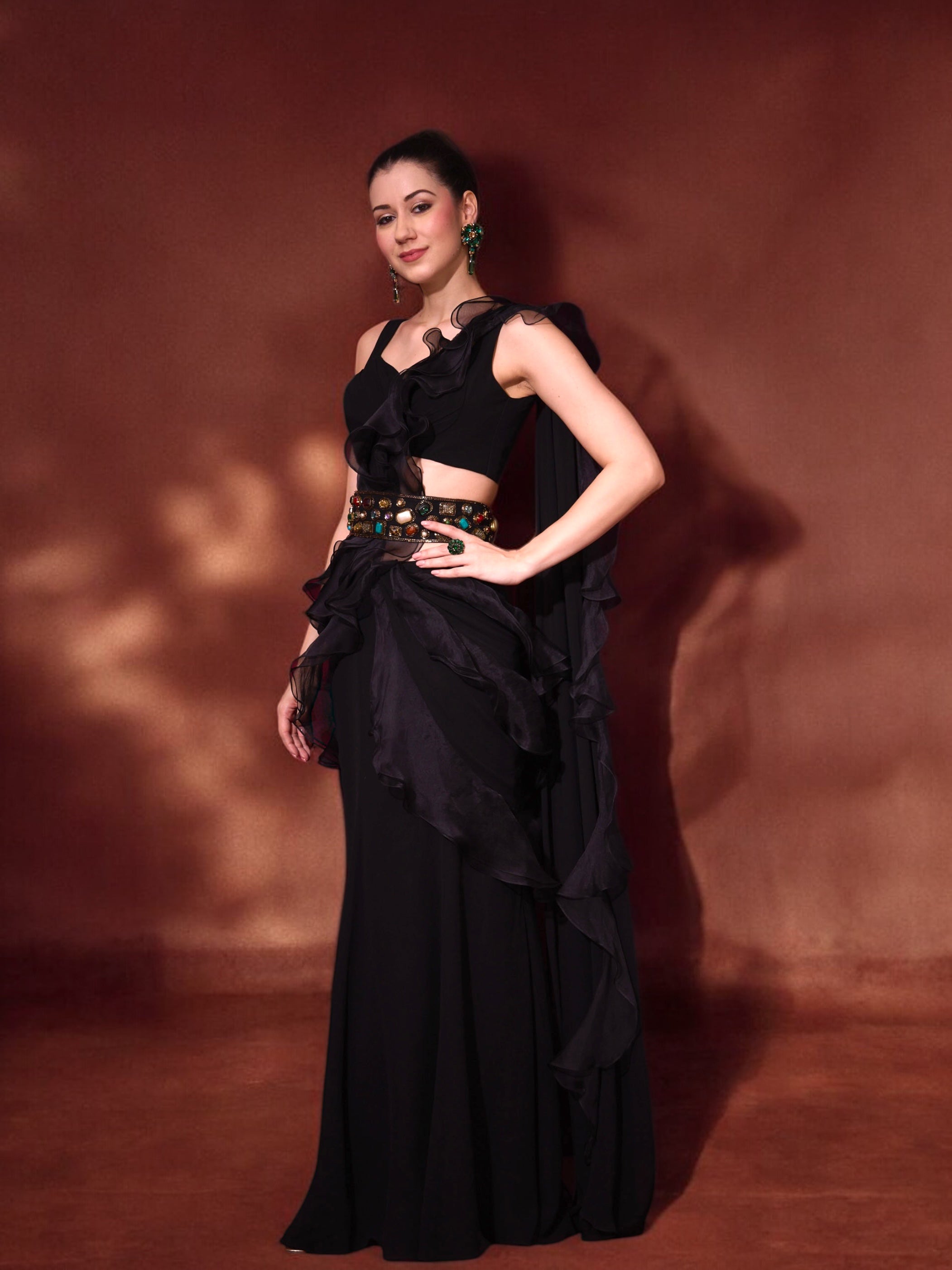 RAATRINI FRILL SAREE