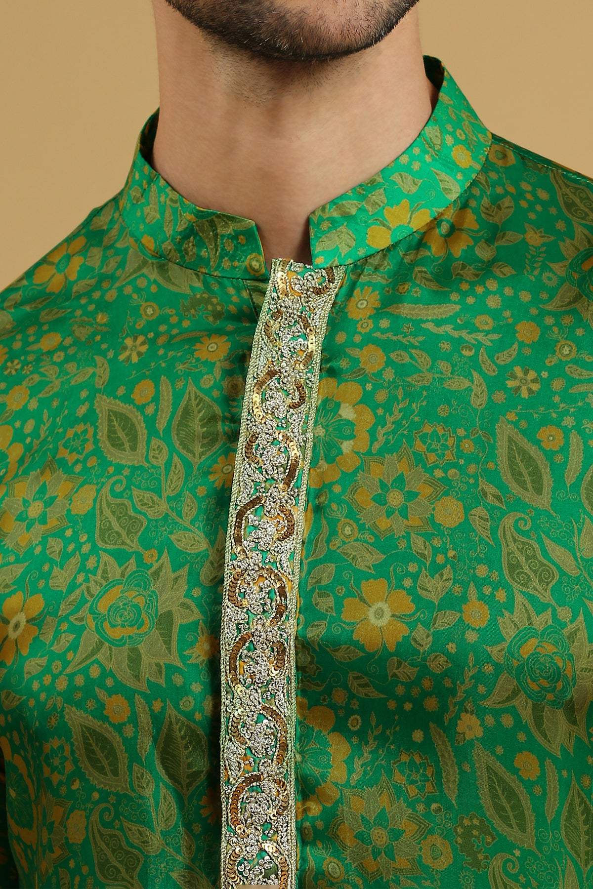 JADE GREEN PRINTED KURTA SET