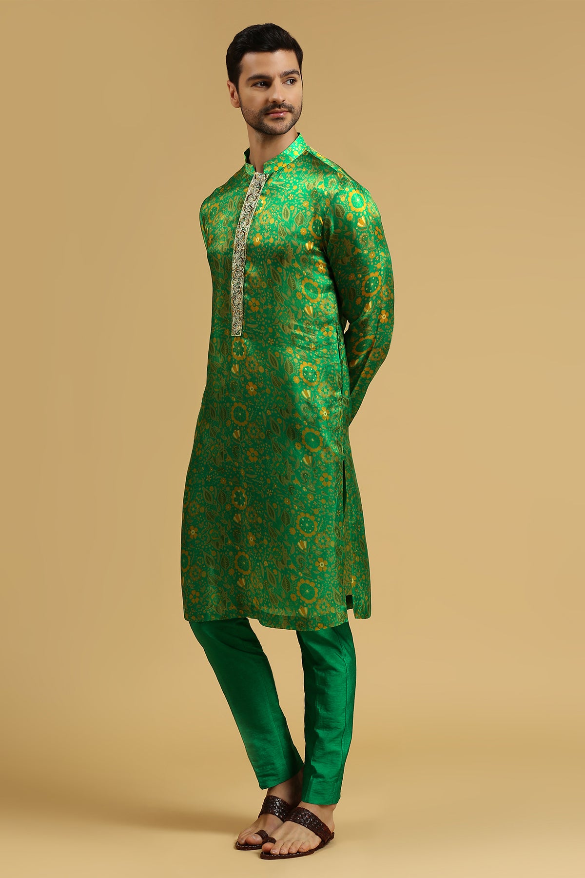 JADE GREEN PRINTED KURTA SET