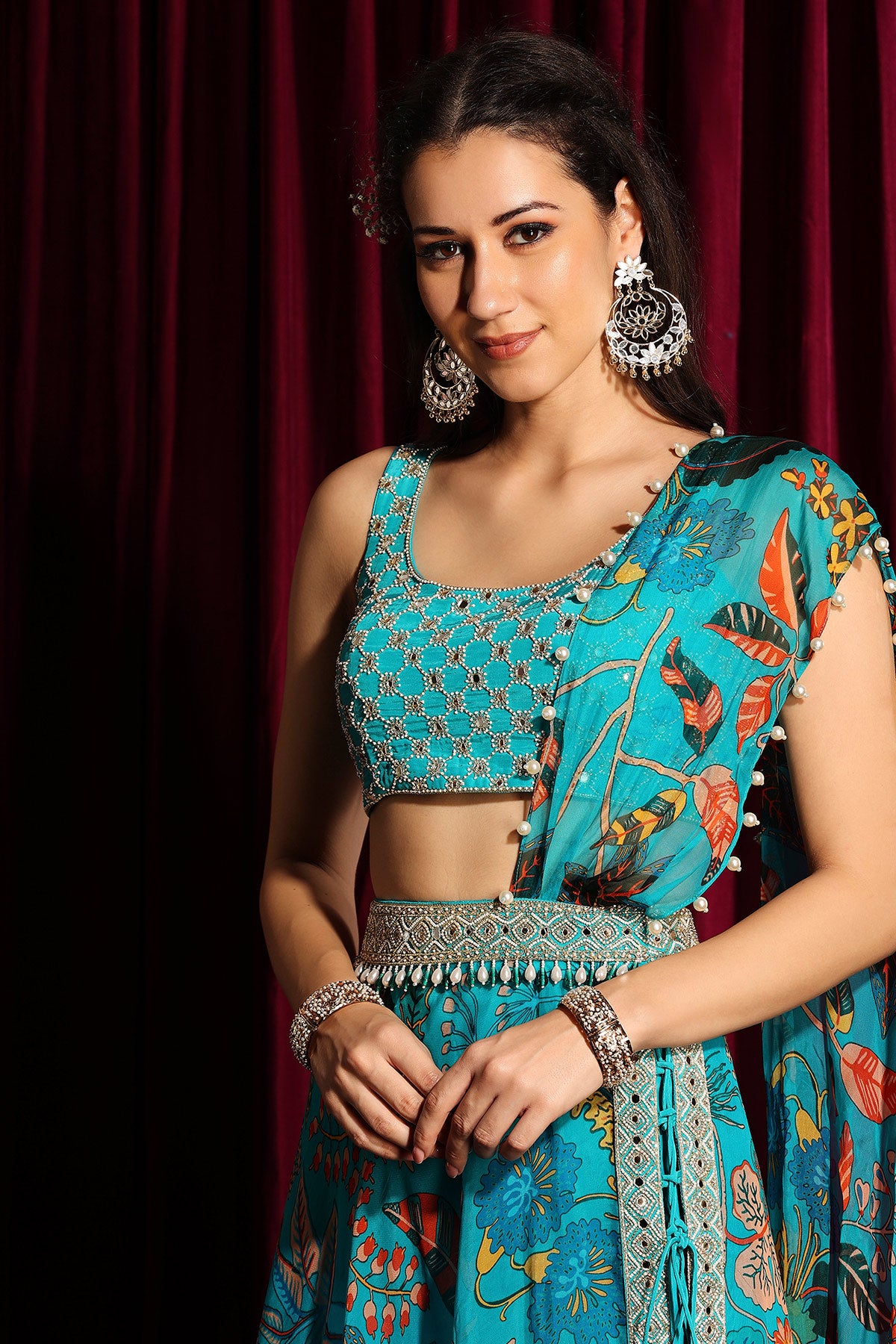 Gharara With Blouse And A Drape Saree