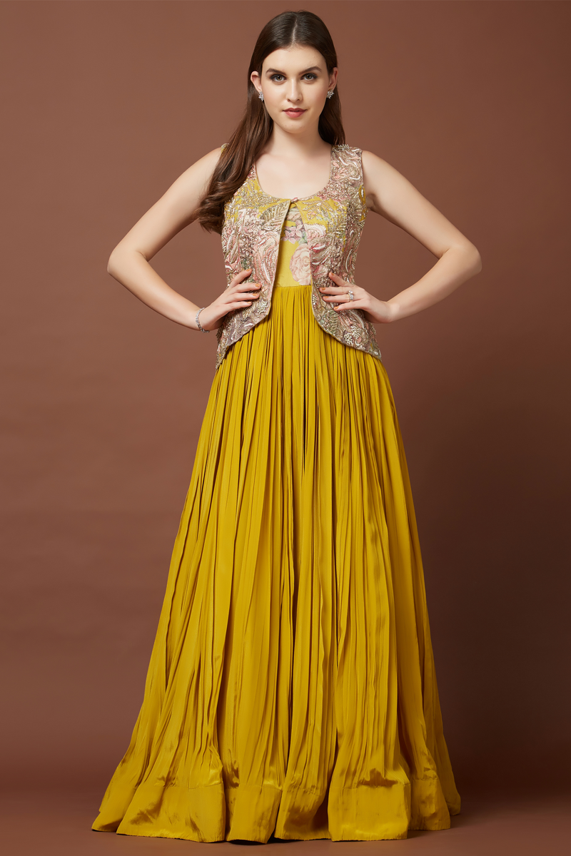 Festive Wear Women Long Gown With Jacket at Rs 850 in Hyderabad | ID:  23478062062