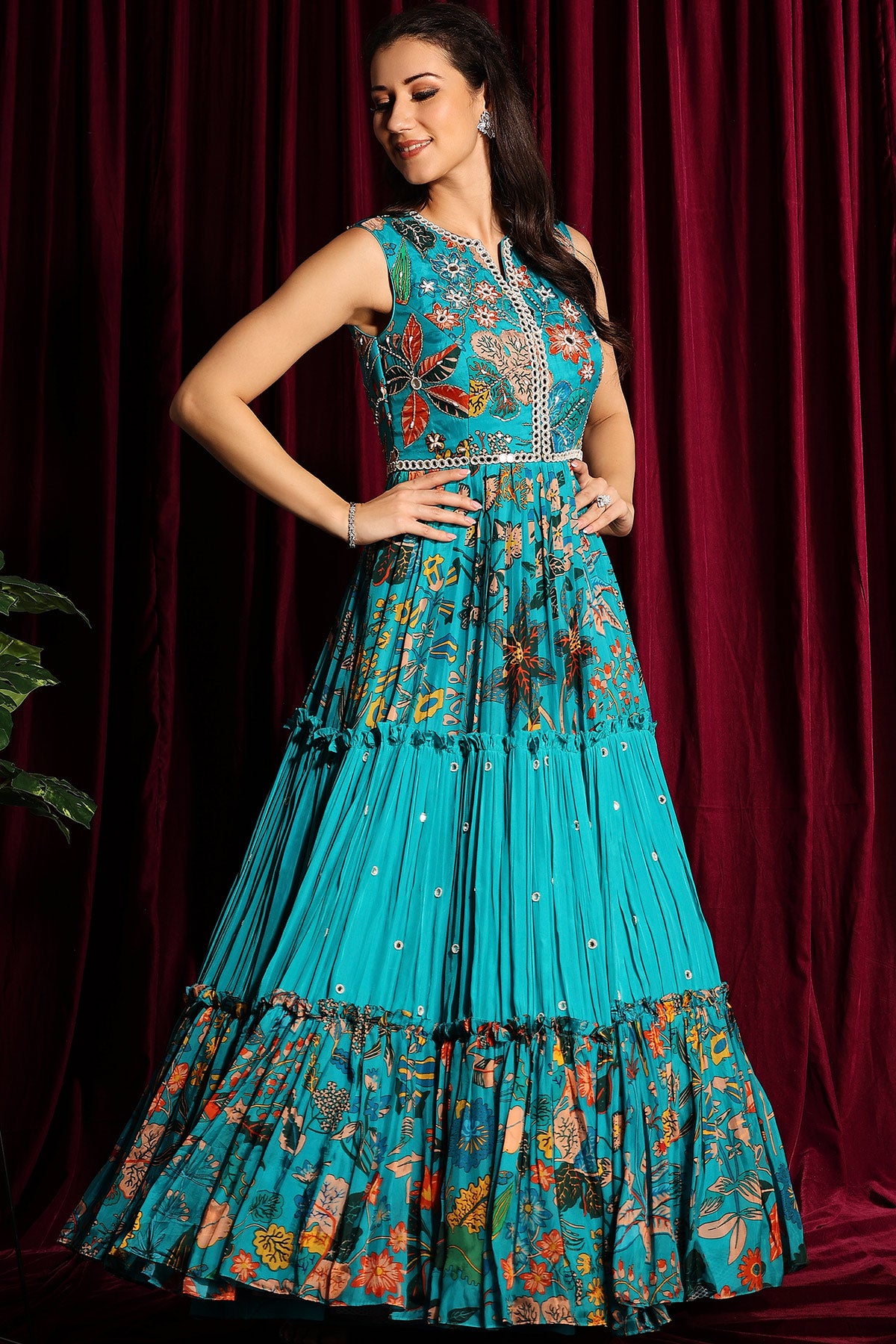 Gathered Anarkali Gown