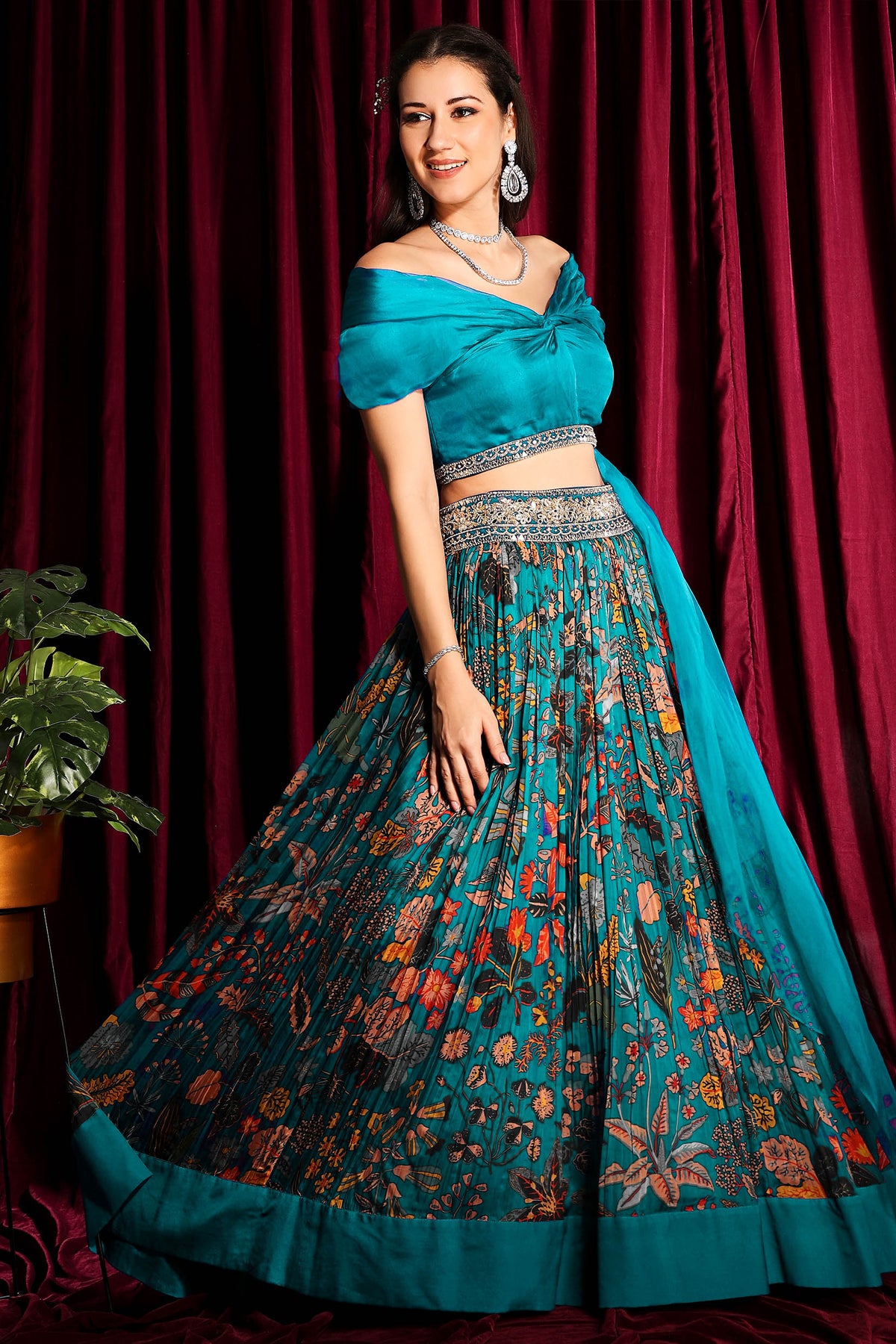 Organza Drape Lehenga