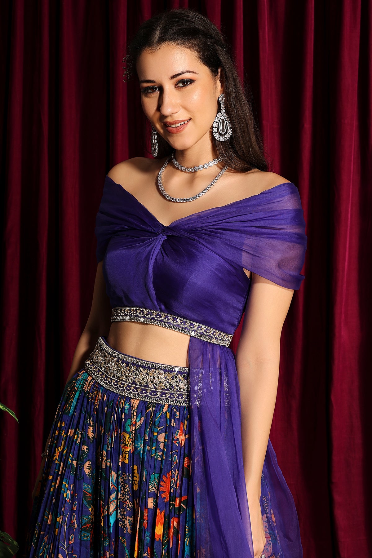 Organza Drape Lehenga