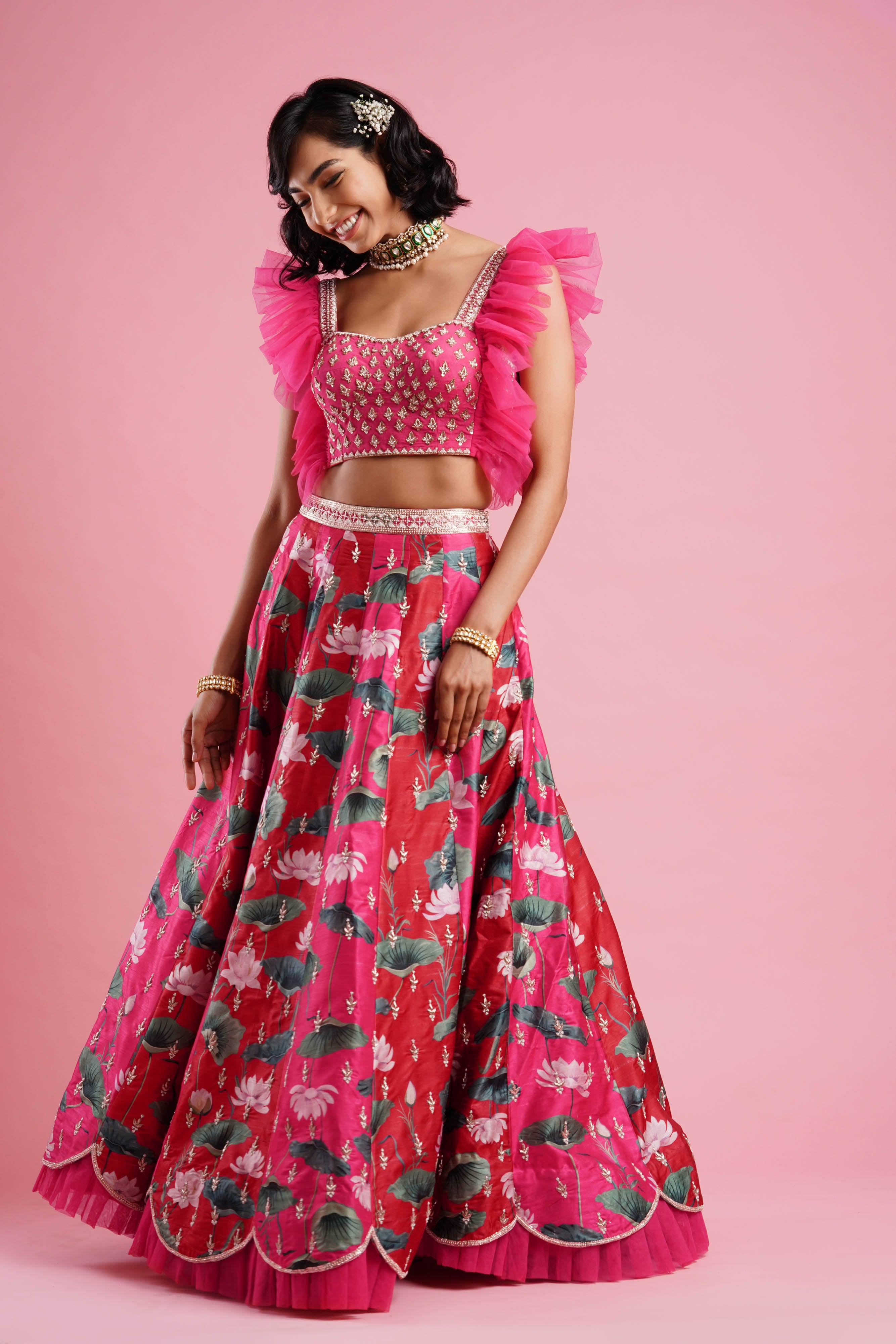 Frill blouse lehenga