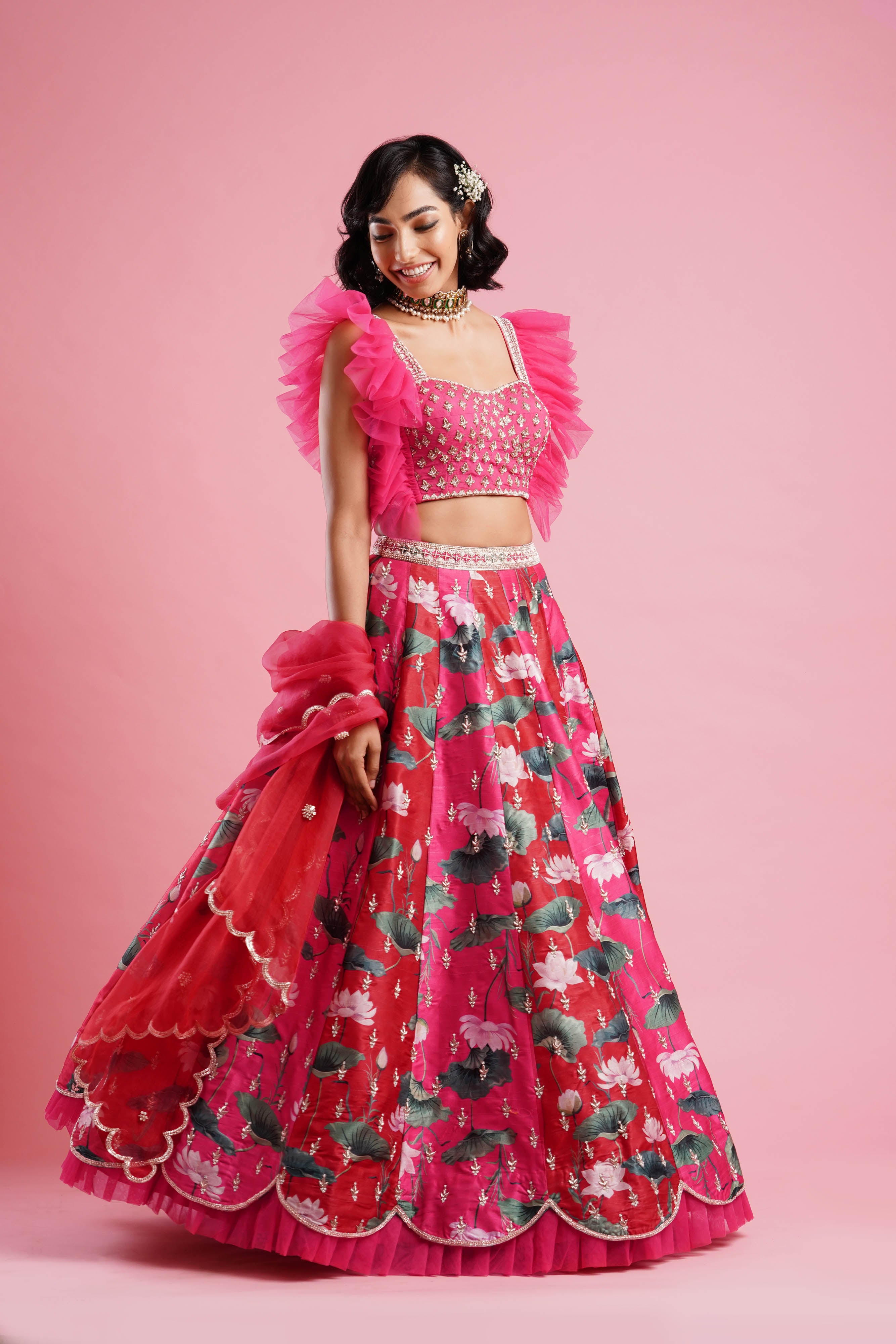 Frill blouse lehenga