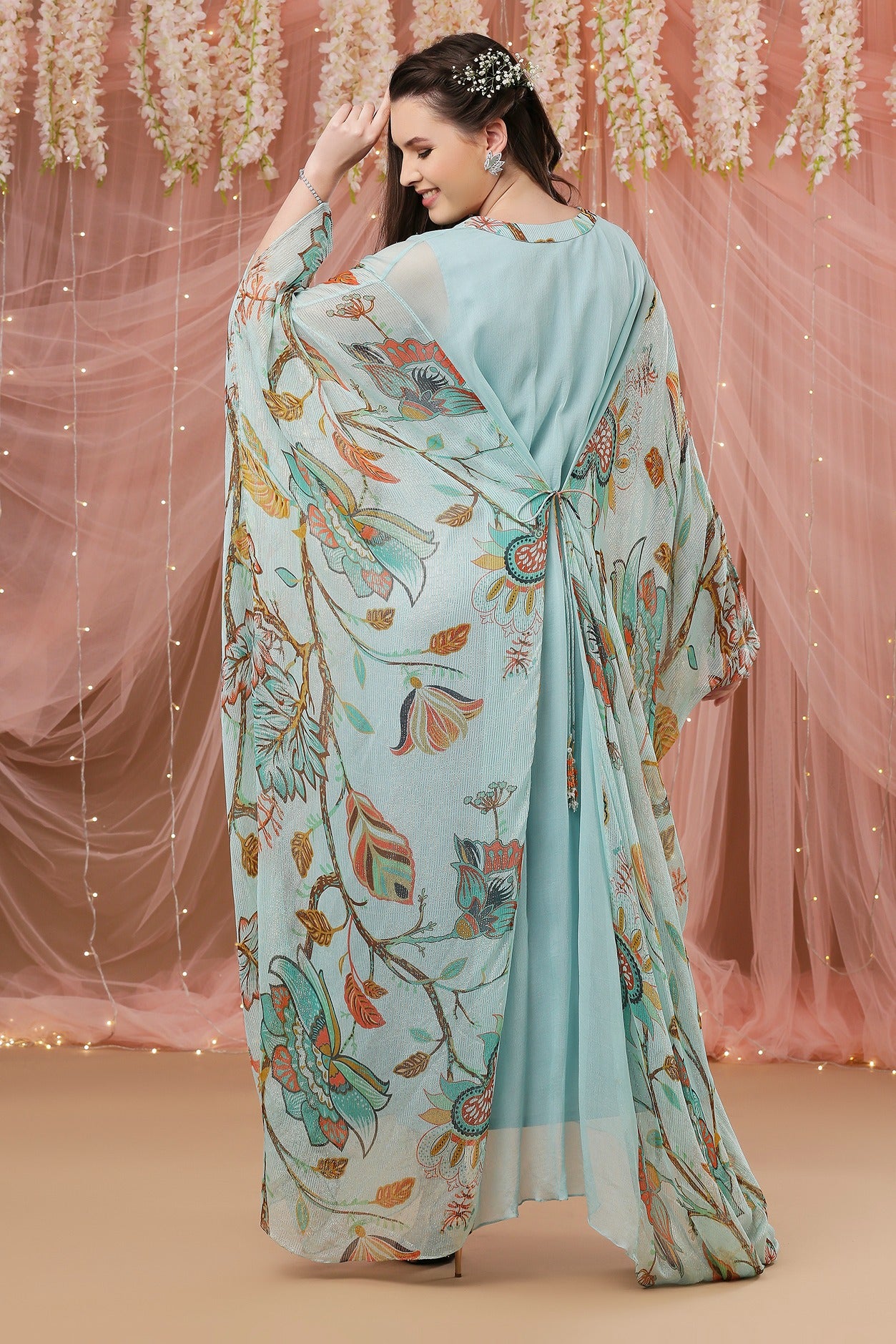 Aqua Lurex Kaftan