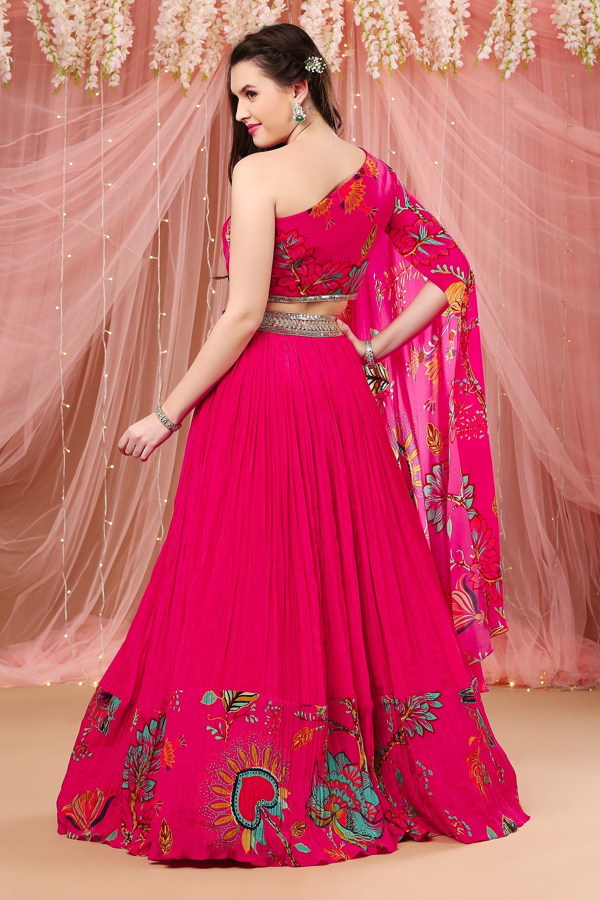 Rani One Shoulder Drape Lehenga