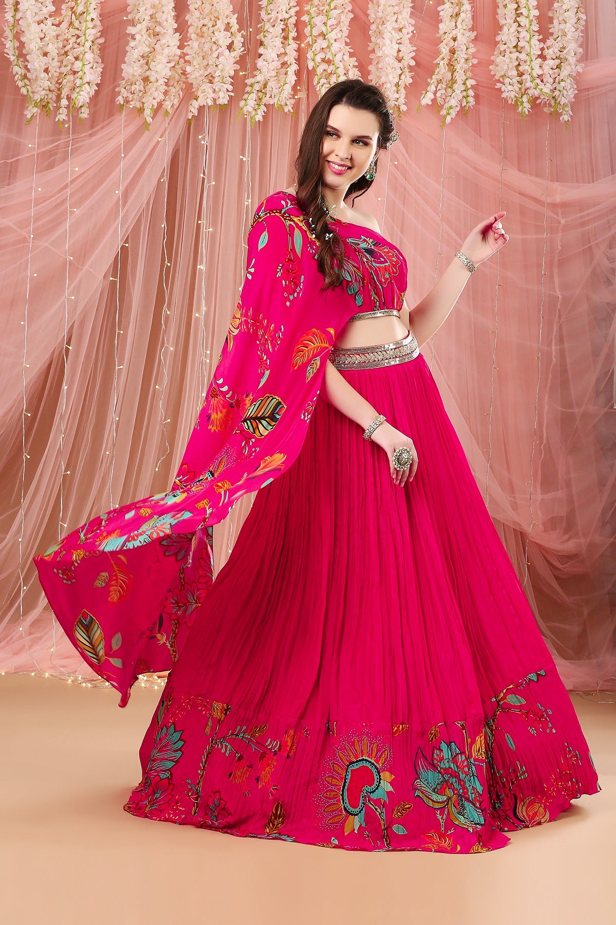 Rani One Shoulder Drape Lehenga