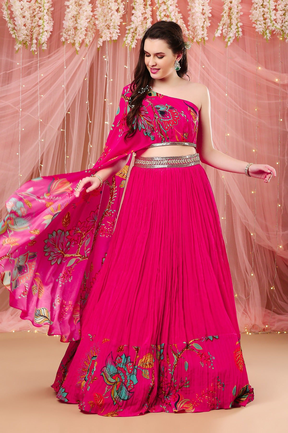 Rani One Shoulder Drape Lehenga