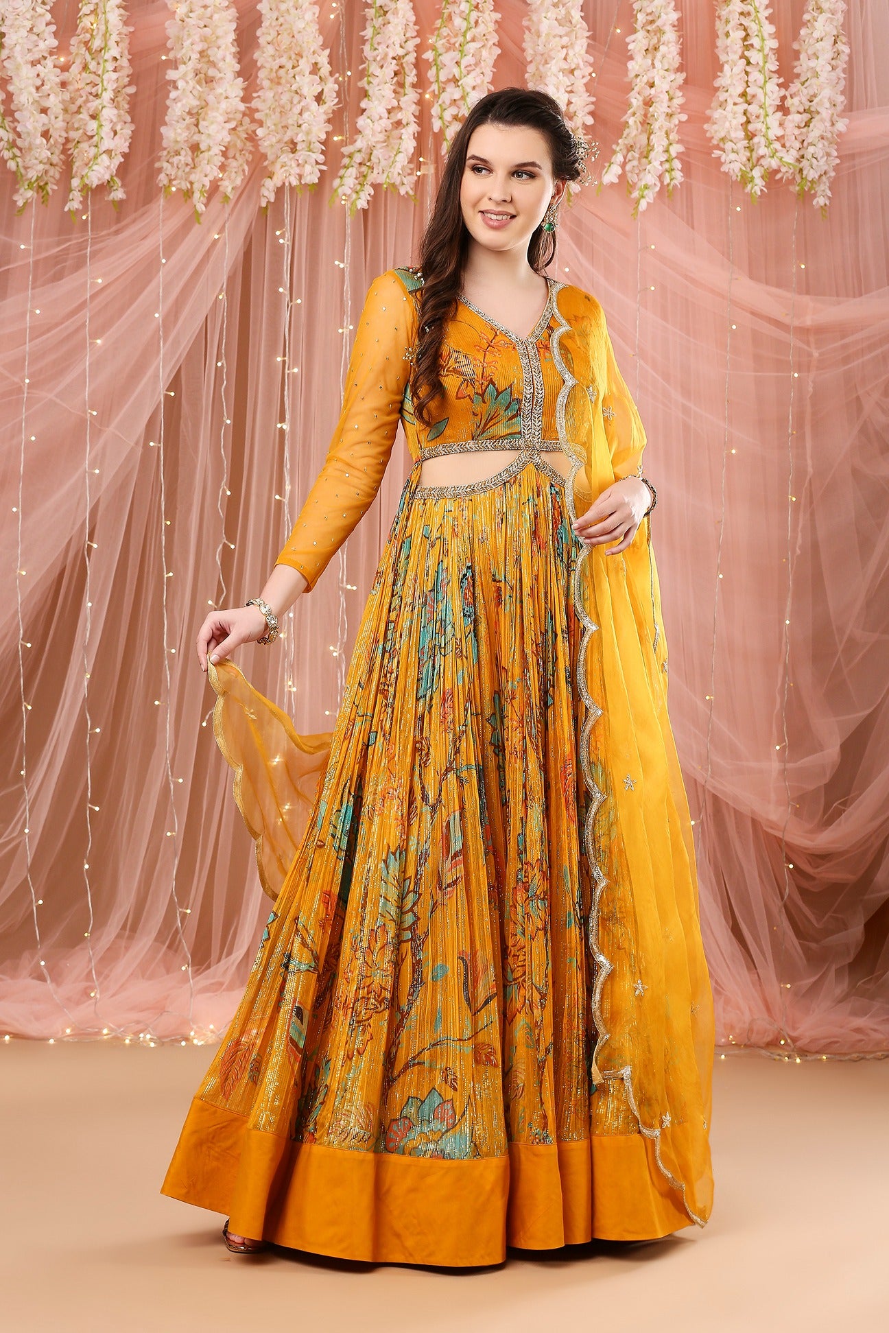 Mango cutout Anarkali