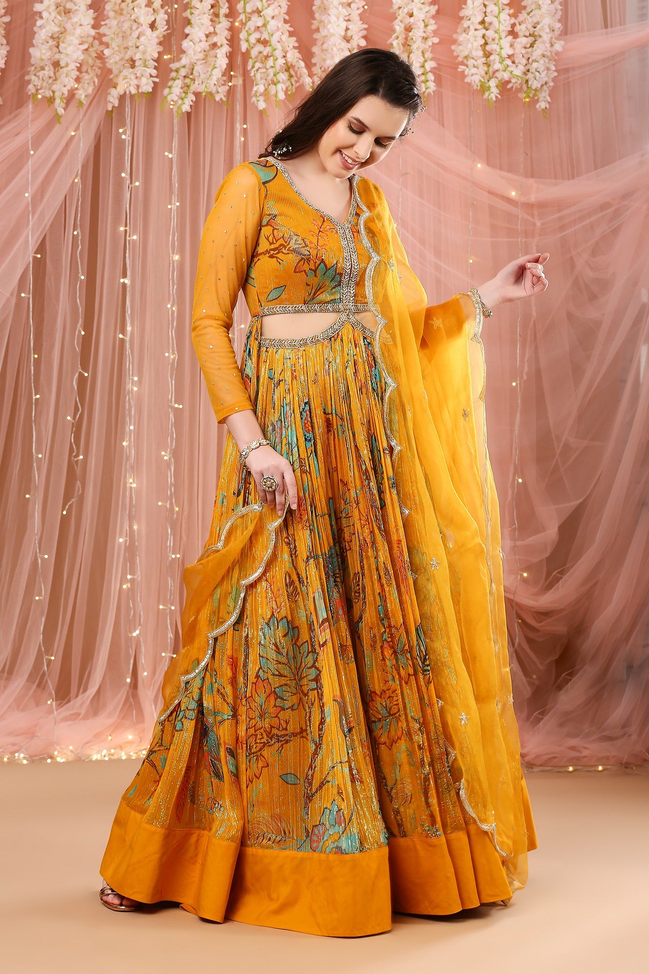 Mango cutout Anarkali